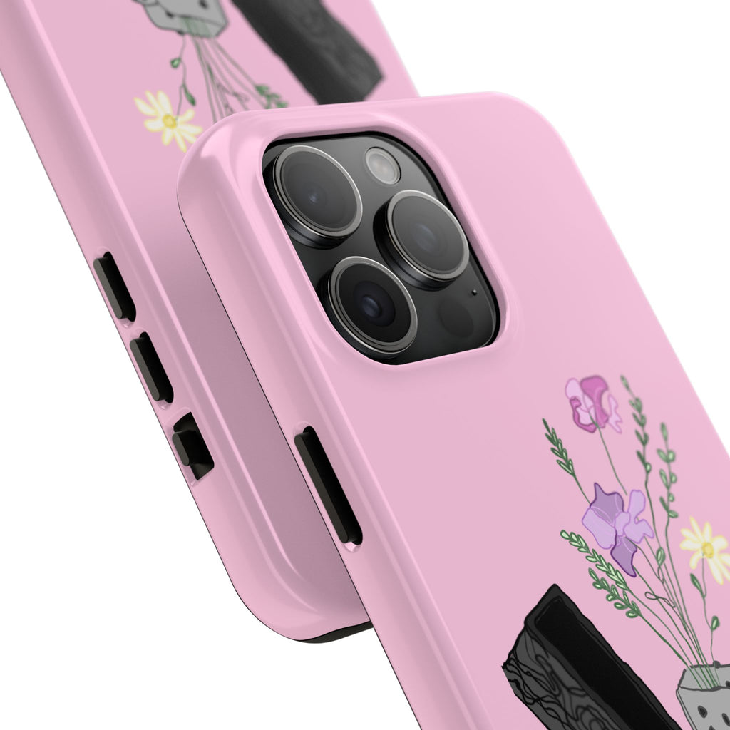 Pink Lighter Floral Tough Phone Case — Protective iPhone Cover with Wildflower Design