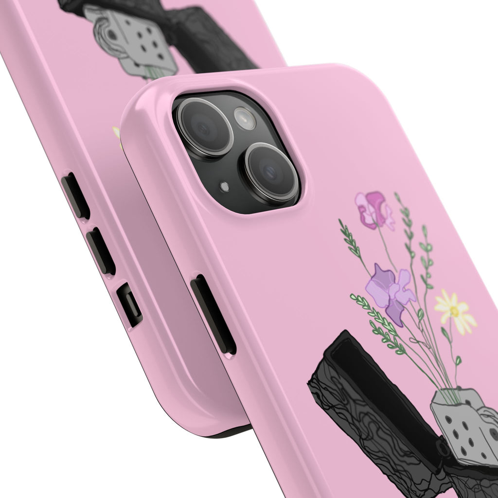 Pink Lighter Floral Tough Phone Case — Protective iPhone Cover with Wildflower Design