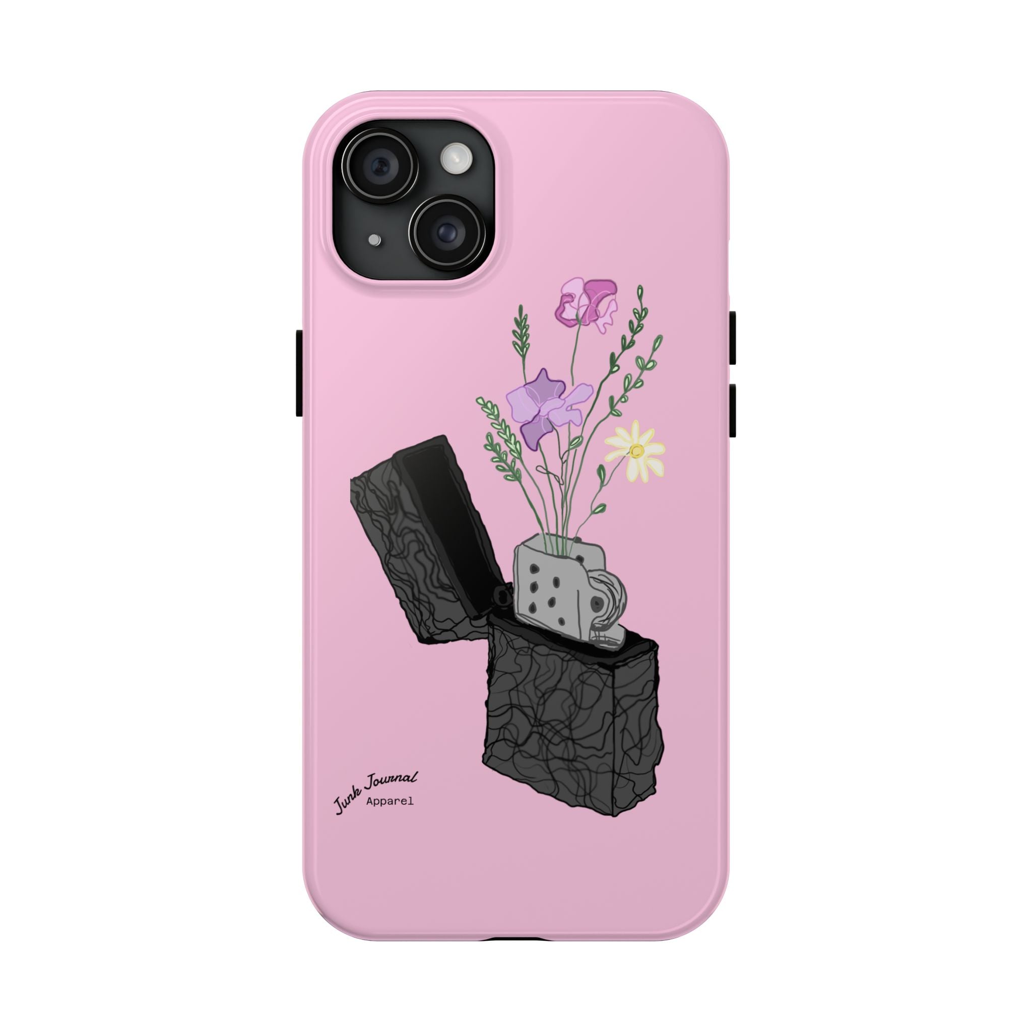 Pink Lighter Floral Tough Phone Case — Protective iPhone Cover with Wildflower Design