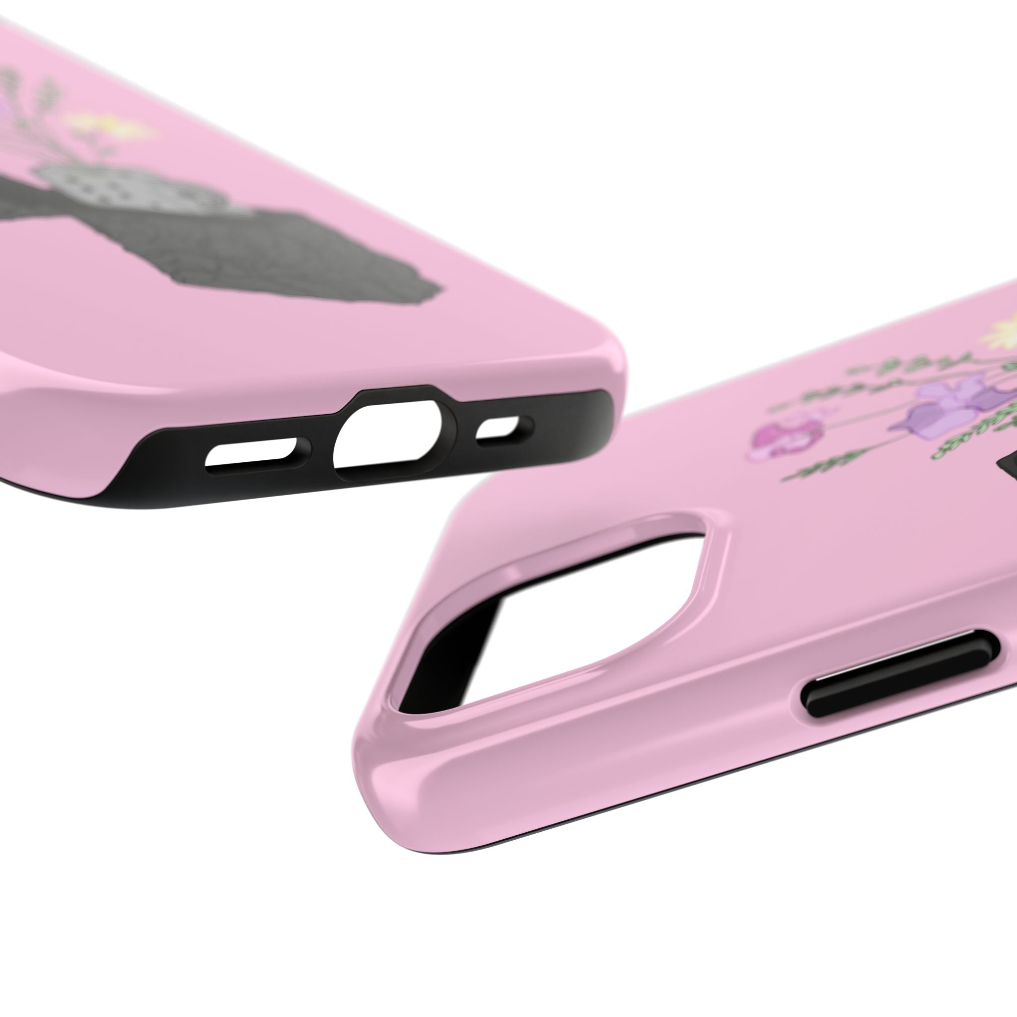 Pink Lighter Floral Tough Phone Case — Protective iPhone Cover with Wildflower Design
