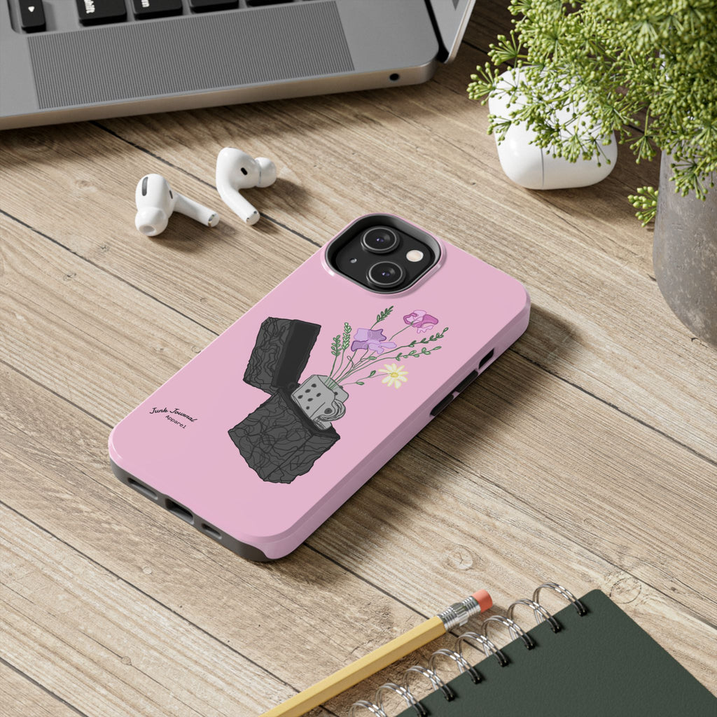 Pink Lighter Floral Tough Phone Case — Protective iPhone Cover with Wildflower Design