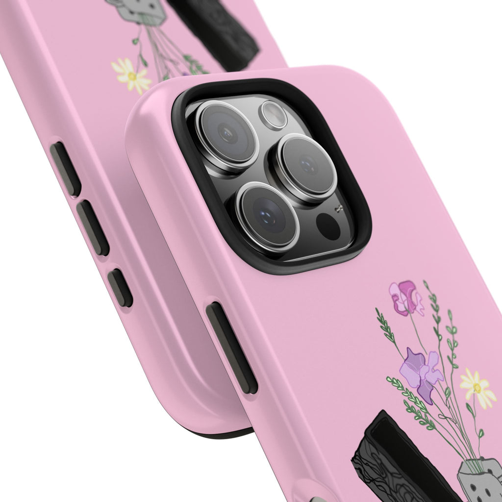 Pink Lighter Floral Tough Phone Case — Protective iPhone Cover with Wildflower Design