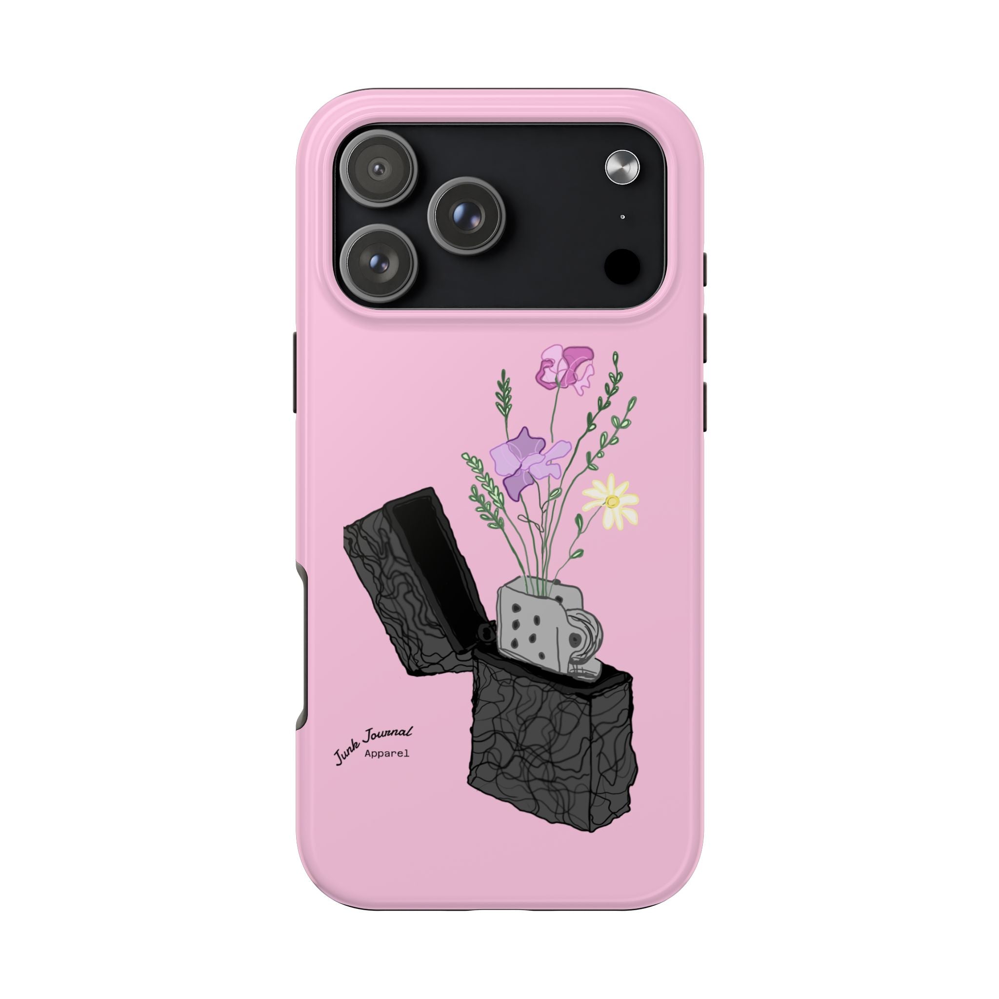 Pink Lighter Floral Tough Phone Case — Protective iPhone Cover with Wildflower Design
