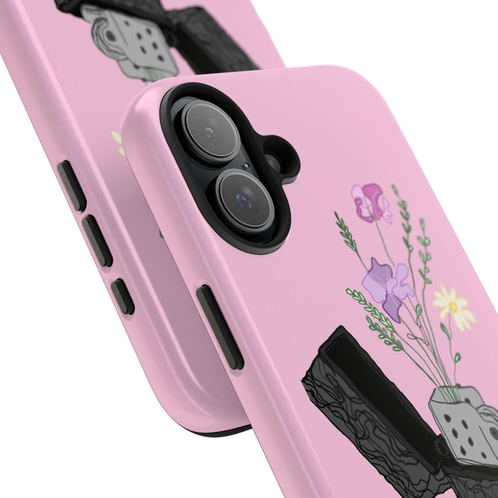 Pink Lighter Floral Tough Phone Case — Protective iPhone Cover with Wildflower Design