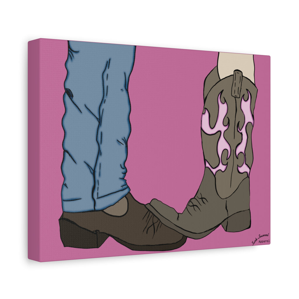 The Kissing Canvas — Western Romance Stretched Matte Print
