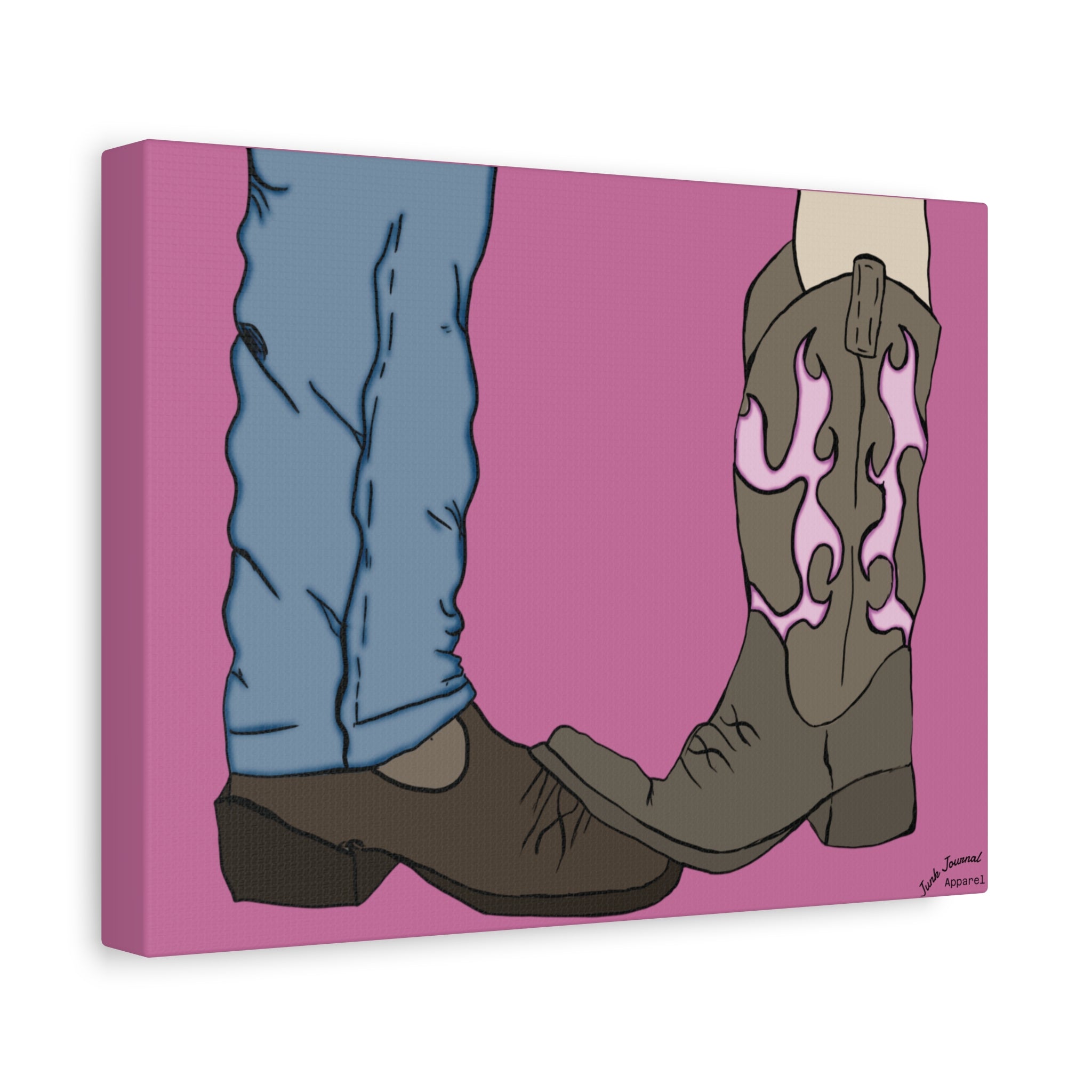 The Kissing Canvas — Western Romance Stretched Matte Print