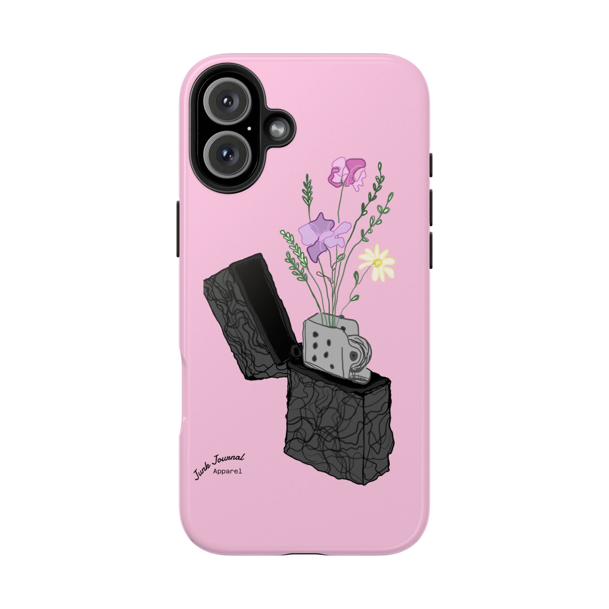 Pink Lighter Floral Tough Phone Case — Protective iPhone Cover with Wildflower Design