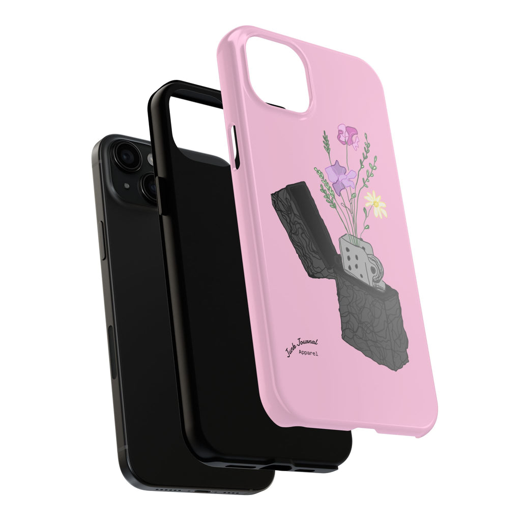 Pink Lighter Floral Tough Phone Case — Protective iPhone Cover with Wildflower Design