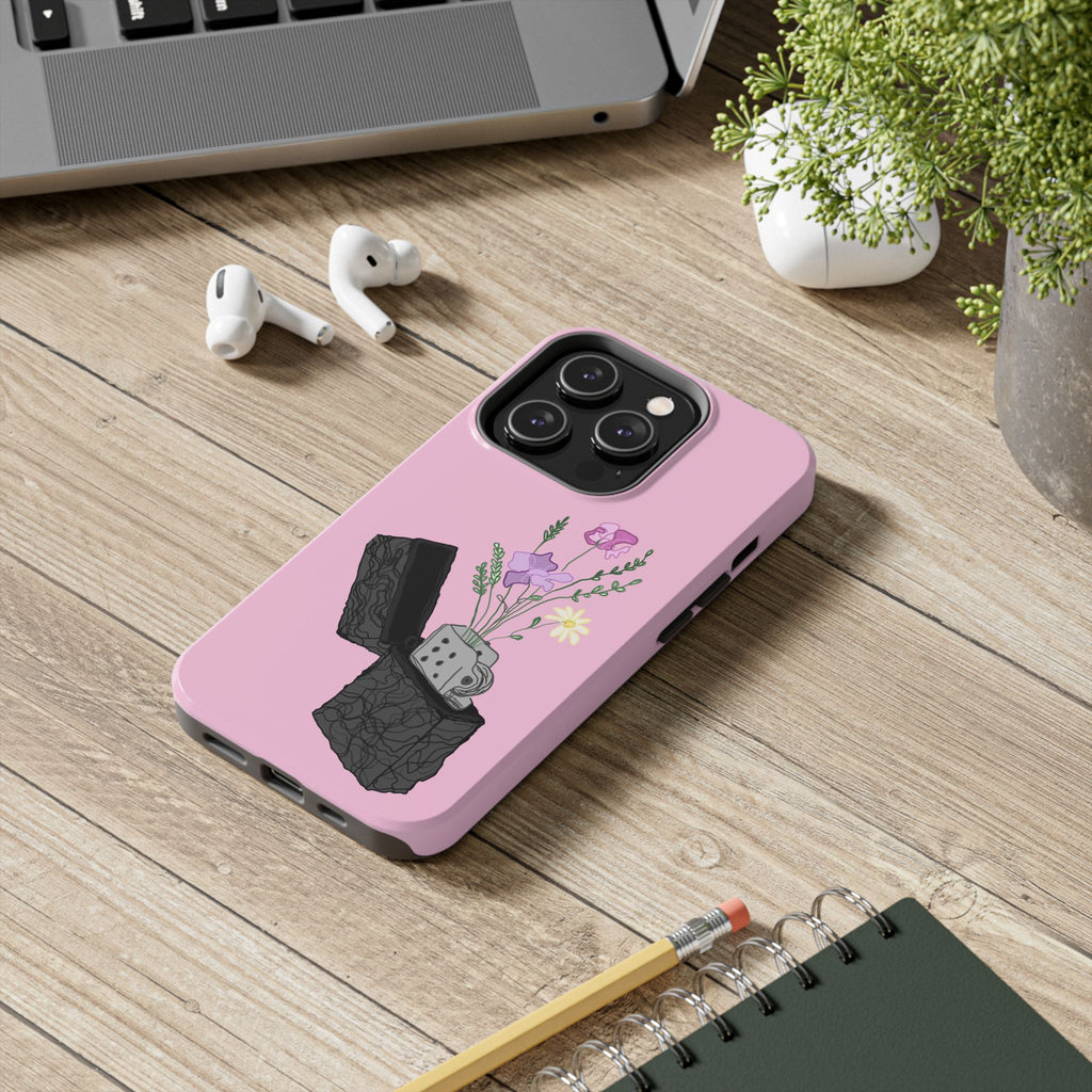 Pink Lighter Floral Tough Phone Case — Protective iPhone Cover with Wildflower Design