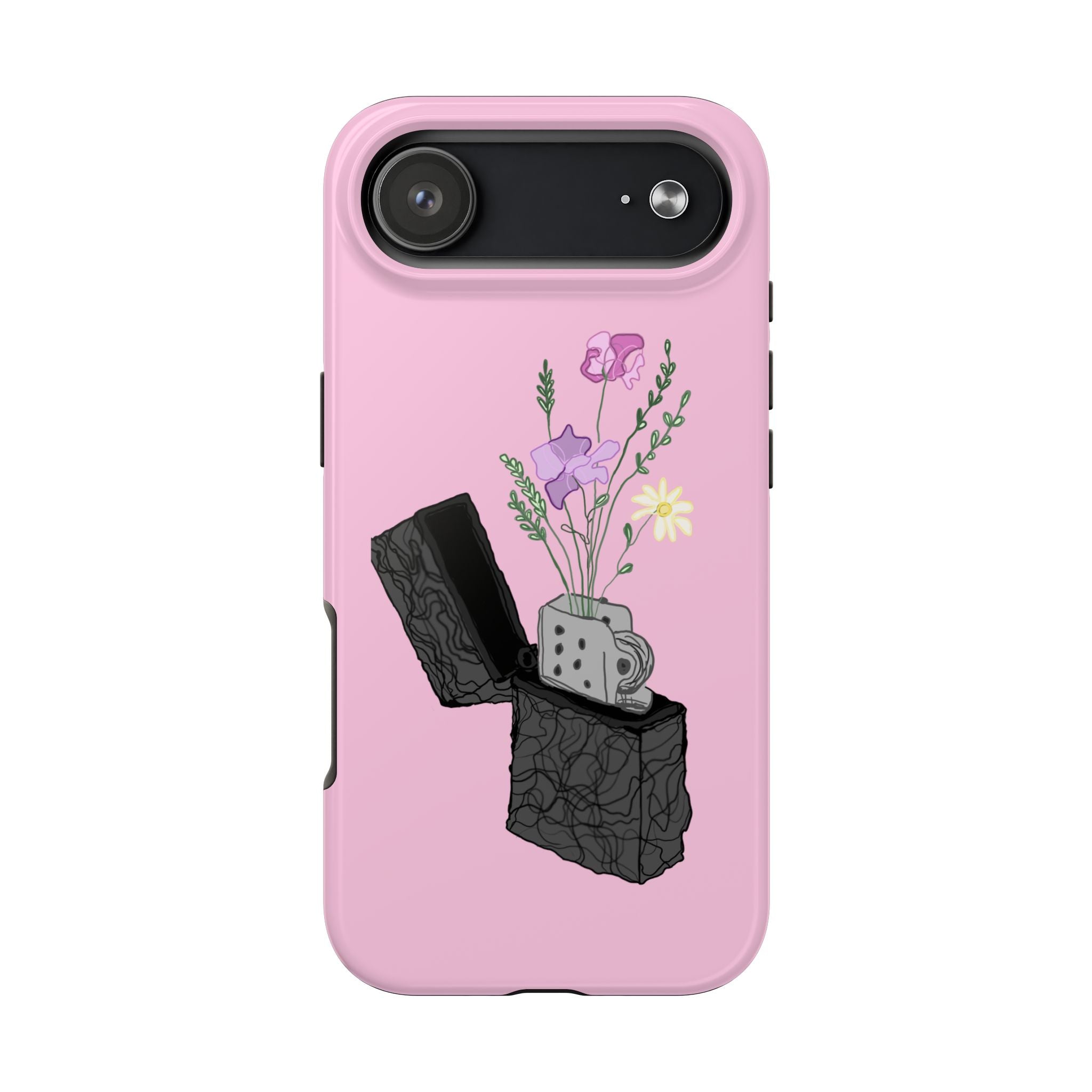 Pink Lighter Floral Tough Phone Case — Protective iPhone Cover with Wildflower Design