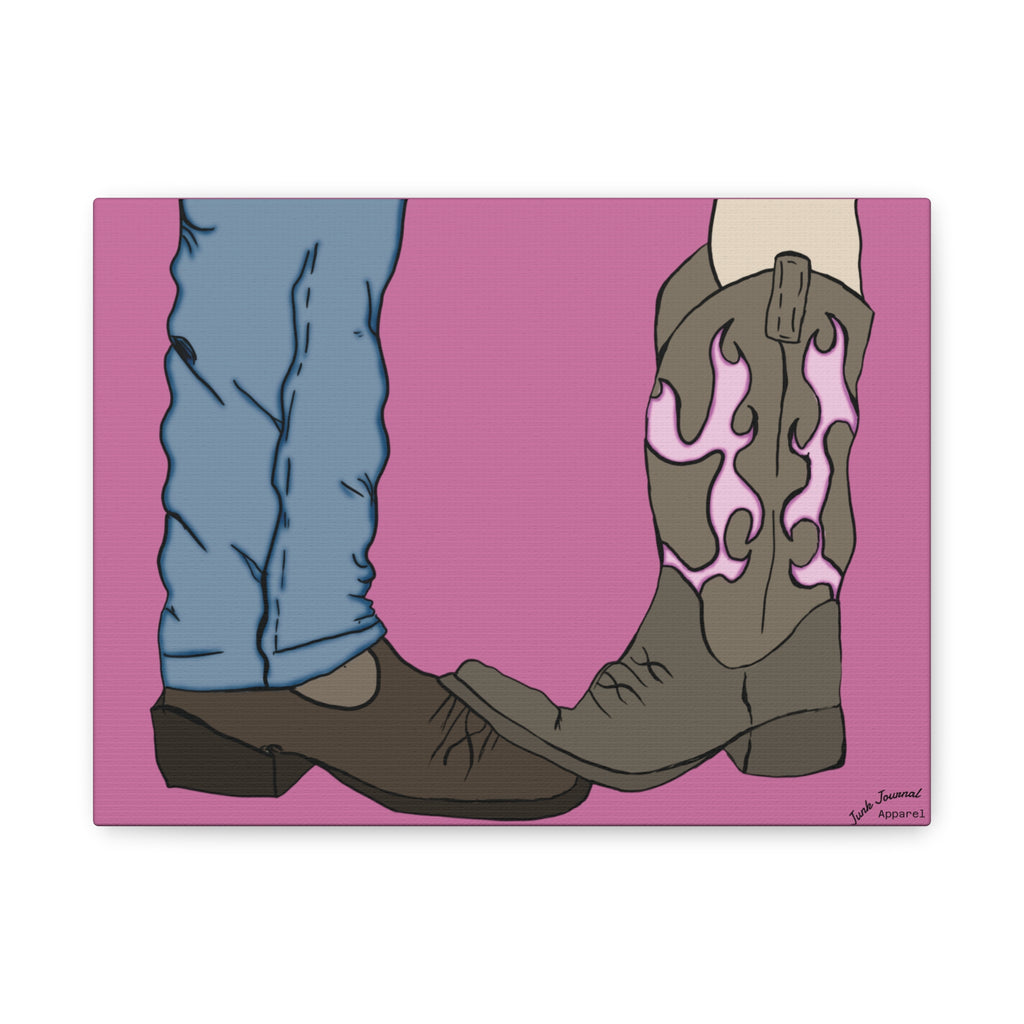 The Kissing Canvas — Western Romance Stretched Matte Print