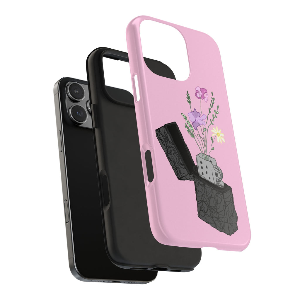 Pink Lighter Floral Tough Phone Case — Protective iPhone Cover with Wildflower Design
