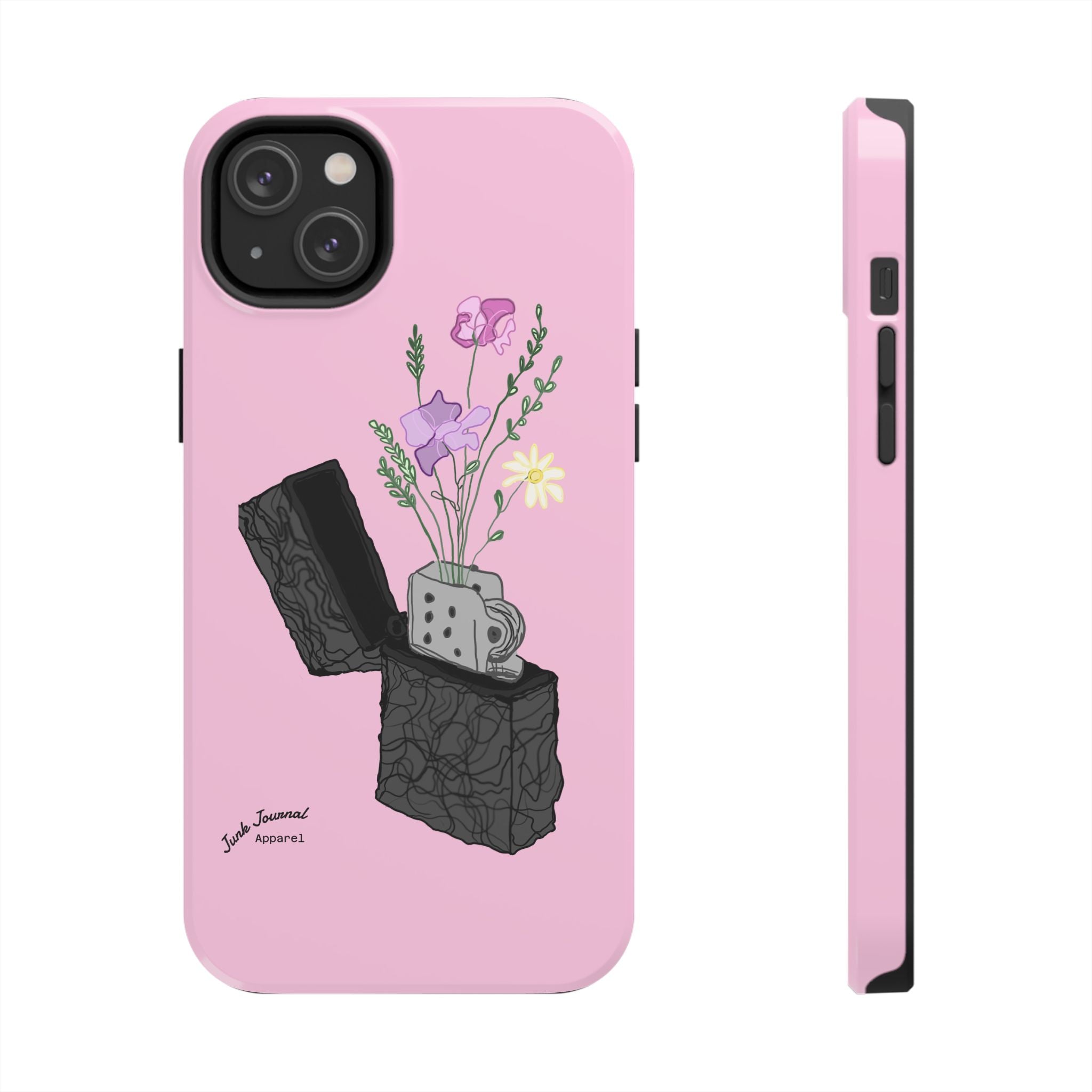 Pink Lighter Floral Tough Phone Case — Protective iPhone Cover with Wildflower Design