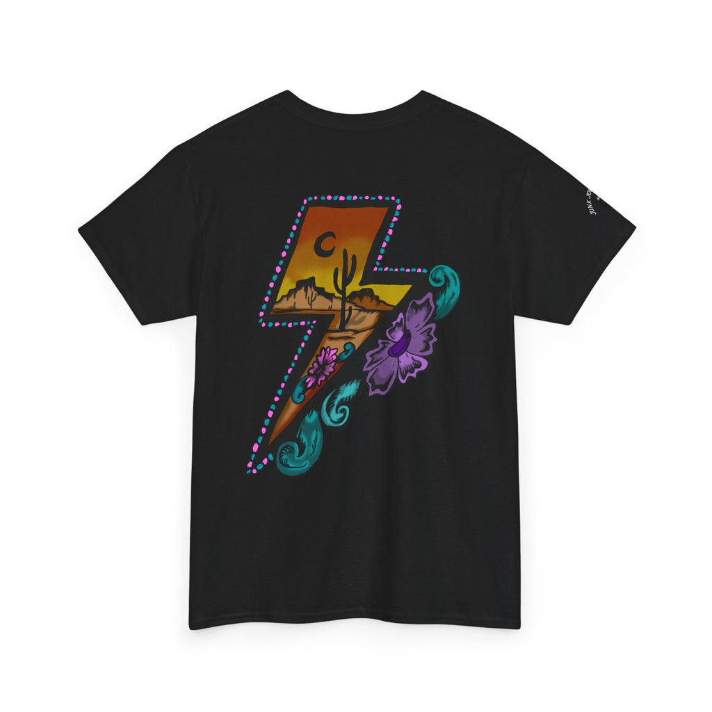 Wild & Free Lightning Bolt Tee — Desert Sunset Graphic T-Shirt