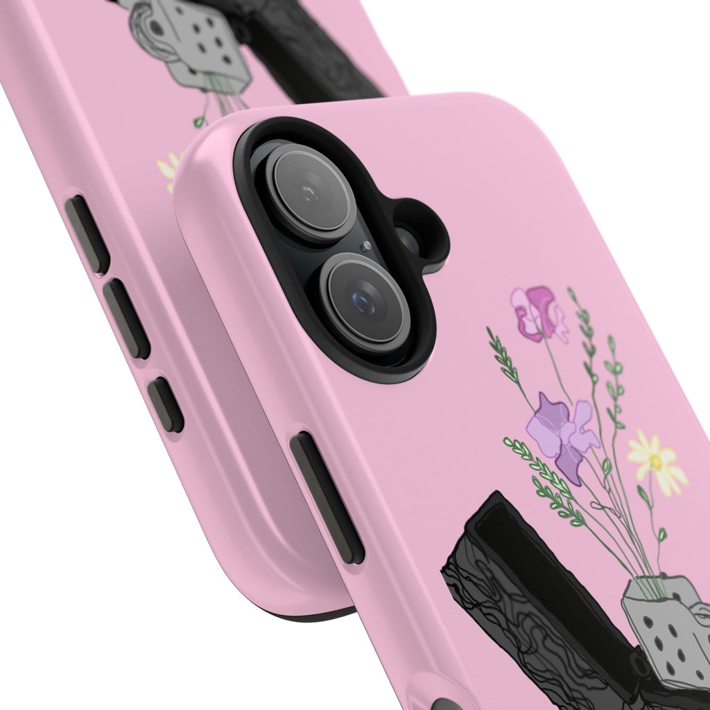Pink Lighter Floral Tough Phone Case — Protective iPhone Cover with Wildflower Design