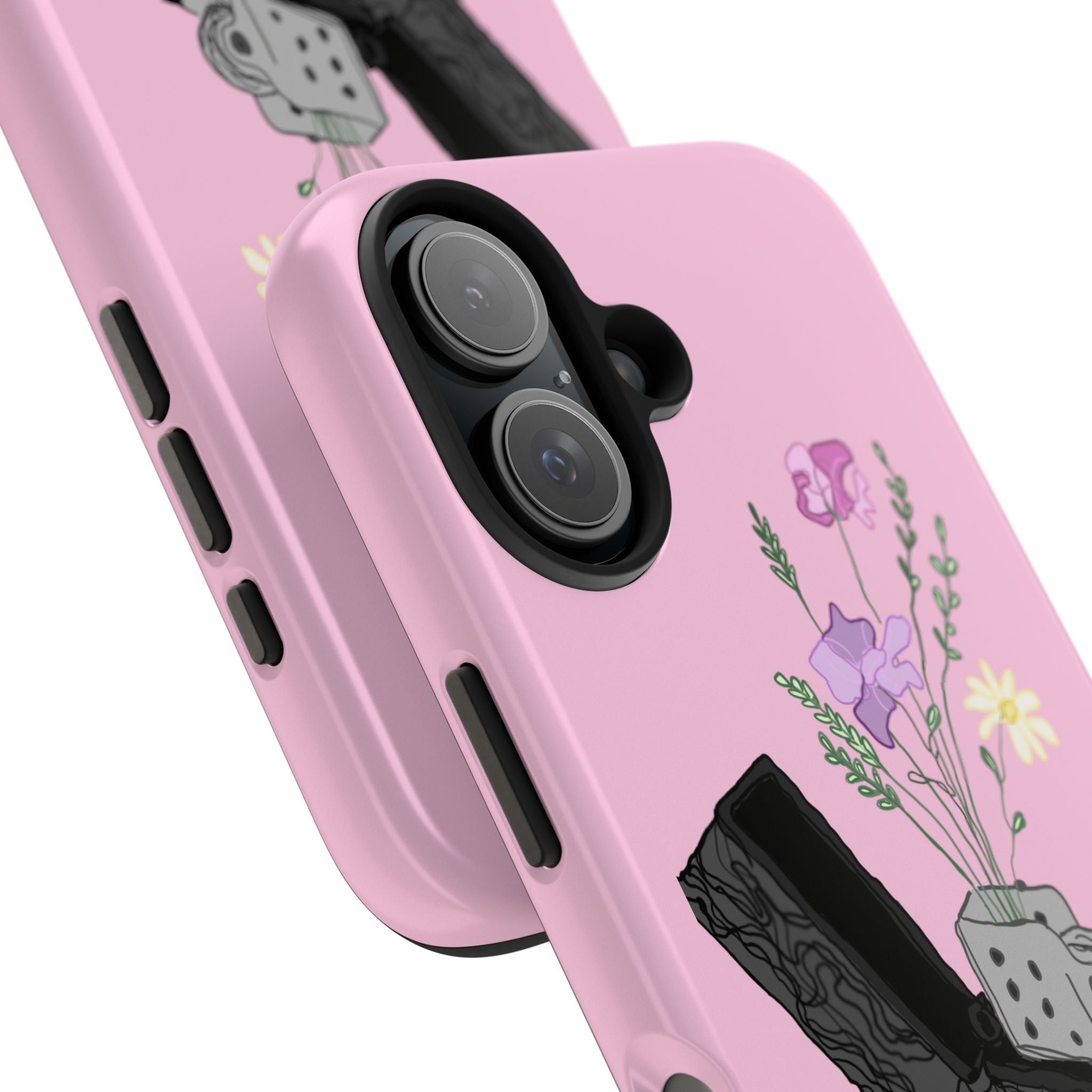 Pink Lighter Floral Tough Phone Case — Protective iPhone Cover with Wildflower Design