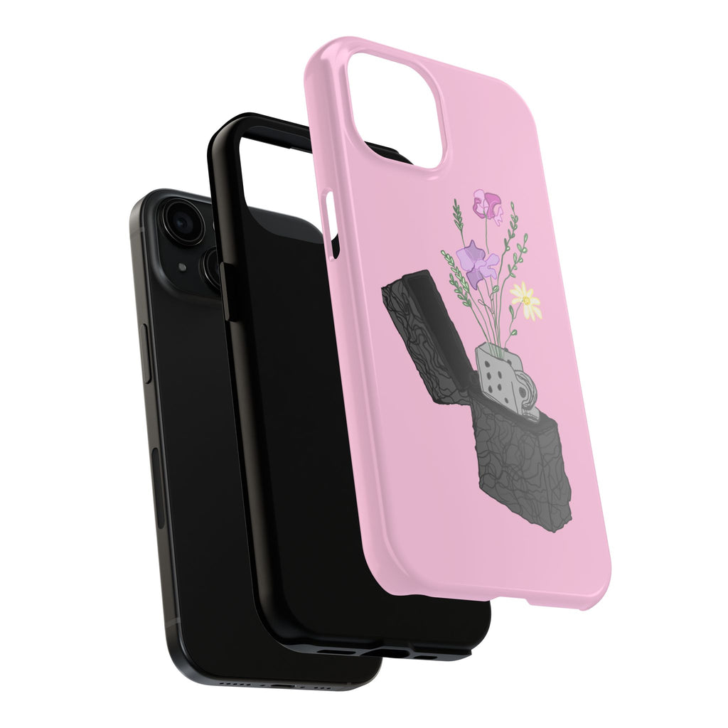 Pink Lighter Floral Tough Phone Case — Protective iPhone Cover with Wildflower Design