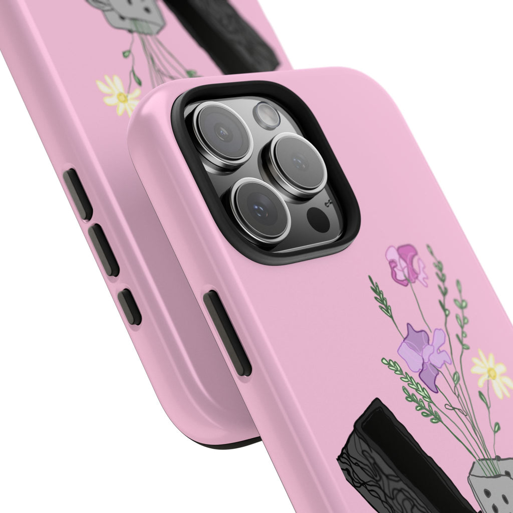 Pink Lighter Floral Tough Phone Case — Protective iPhone Cover with Wildflower Design
