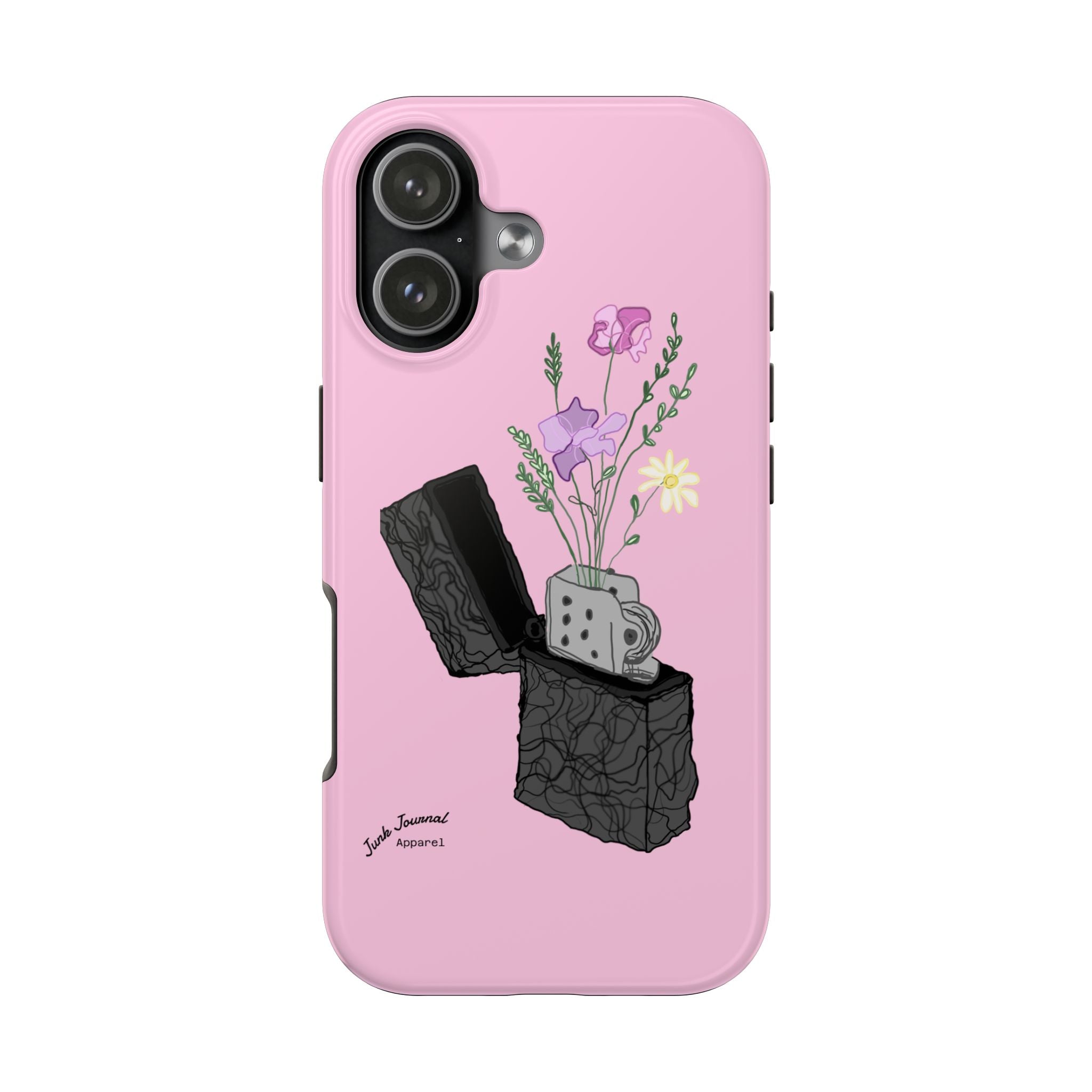 Pink Lighter Floral Tough Phone Case — Protective iPhone Cover with Wildflower Design