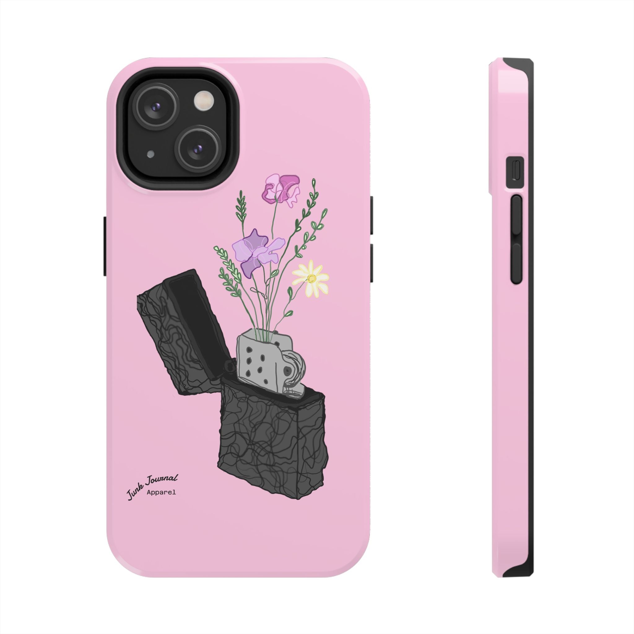 Pink Lighter Floral Tough Phone Case — Protective iPhone Cover with Wildflower Design
