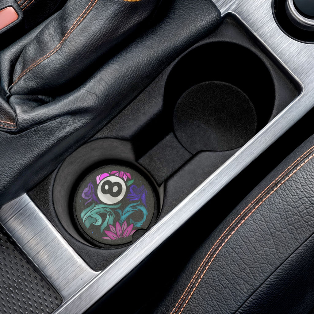 Soapstone Car Coaster — Eight Ball Floral Car Coaster